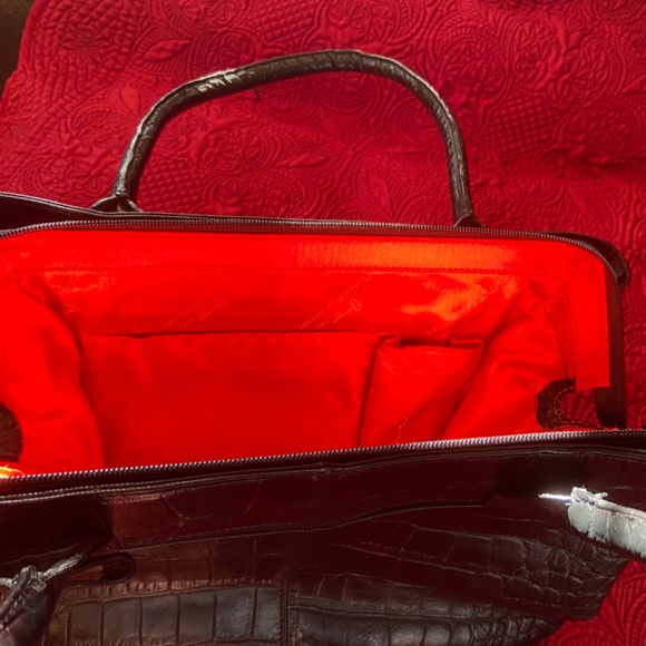 Pristine Michael Rovi Italian crocco embossed leather satchel - Picture 7 of 16